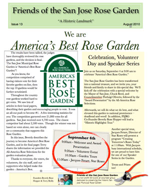 Friends of the San Jose Rose Garden Newsletter #13